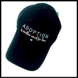 Adoption cap, Black Adult Cap with Blue Embroidery